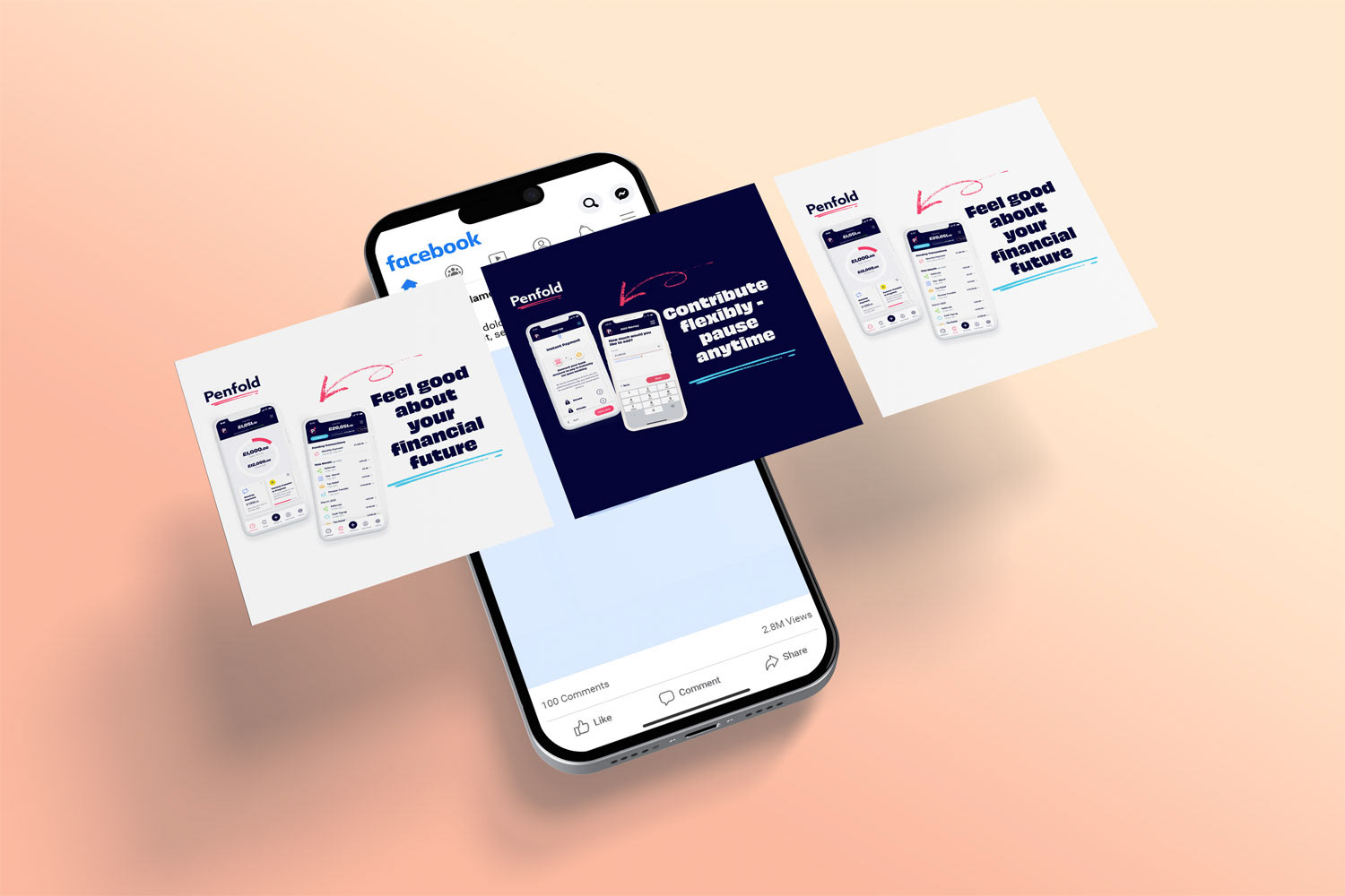 Facebook ads for Penfold pensions. Created in Figma.