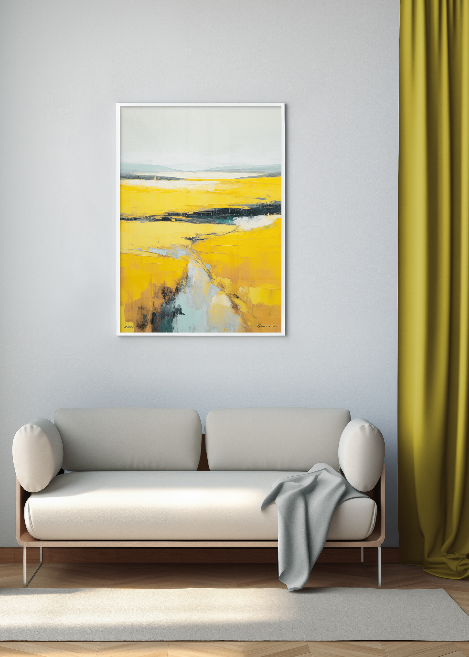 Studio Aldow Posters Spectral Serie Akryl Målning Abstrakt Gul