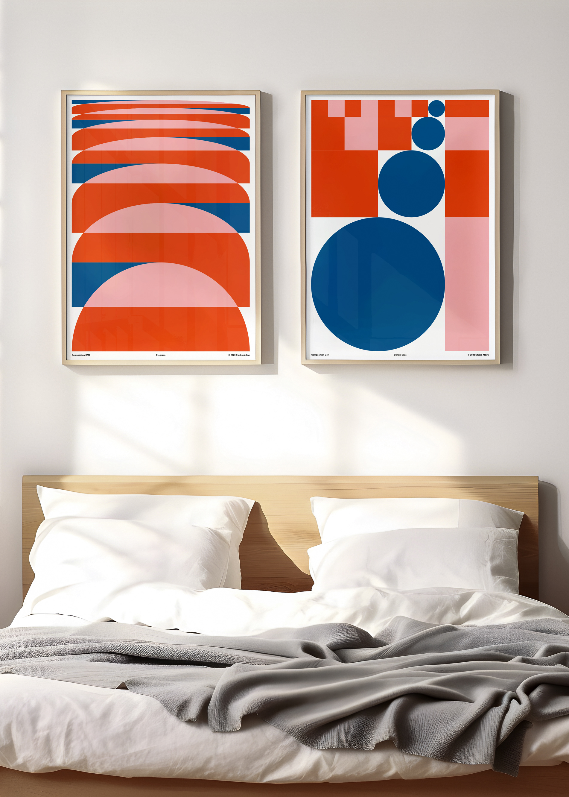 Studio Aldow Posters Compositions Serie Grafisk Former Röd Blå