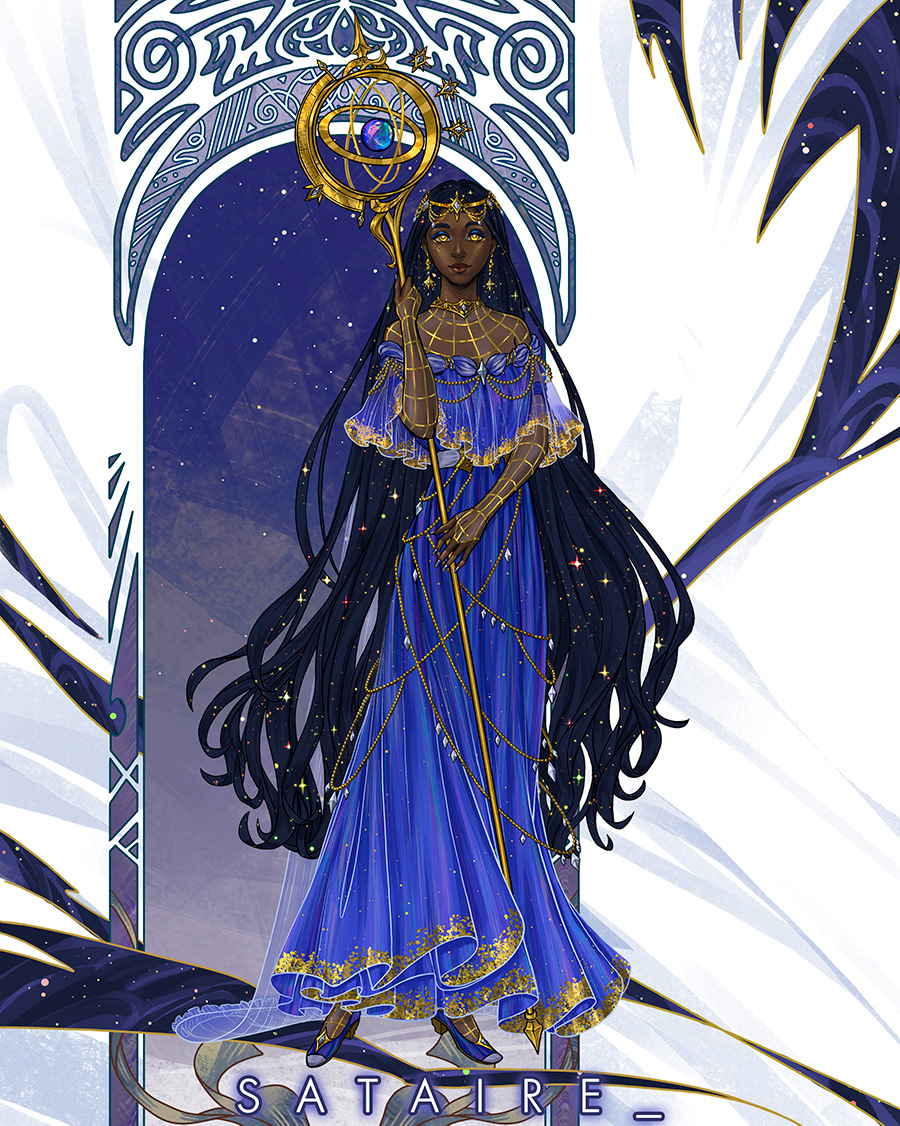 Art Nouveau: The Starry Haired Princess Sorcerer