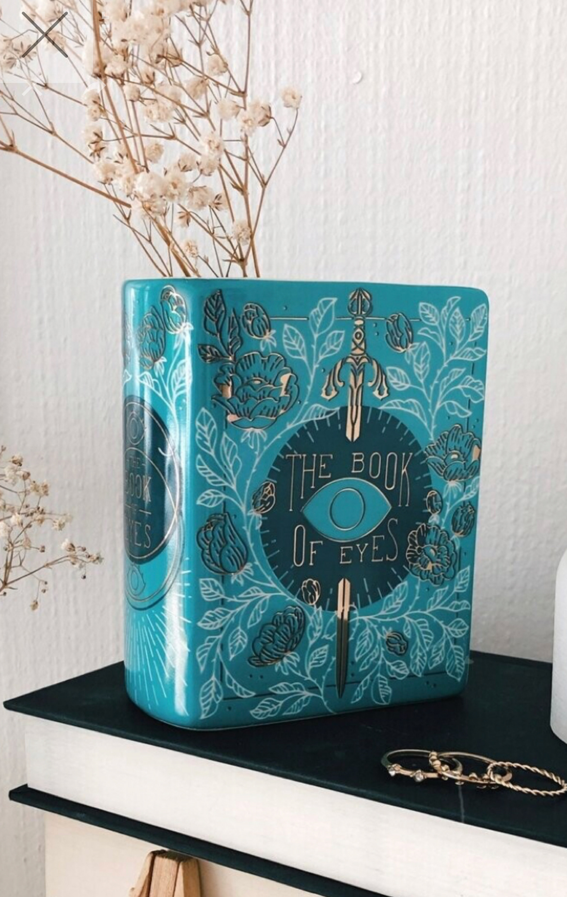 Ceramic book pot for Chest of Fandoms, inspired by the Sorcery of Thorns books