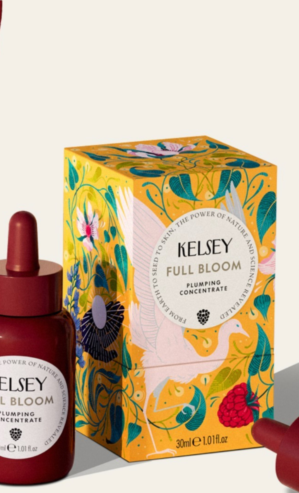 Rebrand and illustration for Kelsey skincare