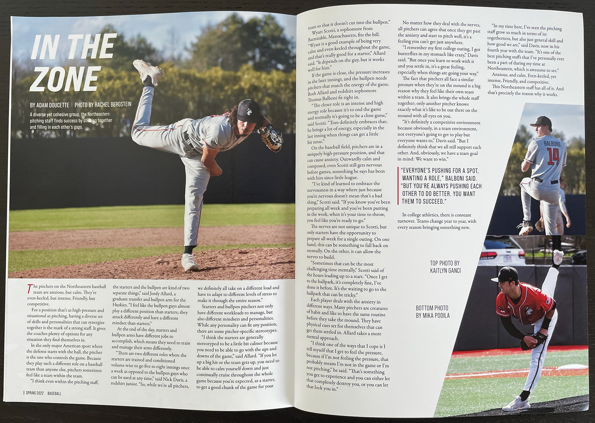 Photo featured as front of article "In the Zone"