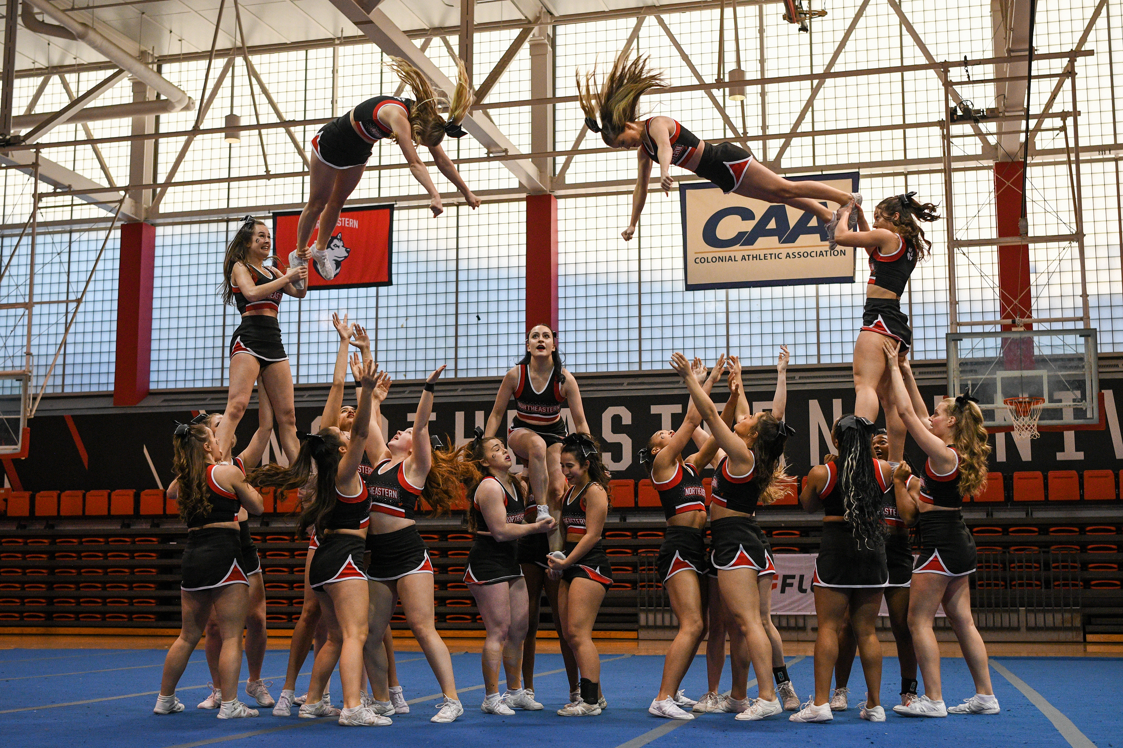 NU Cheer 2023: Nationals Send Off performance - pyramid stunt