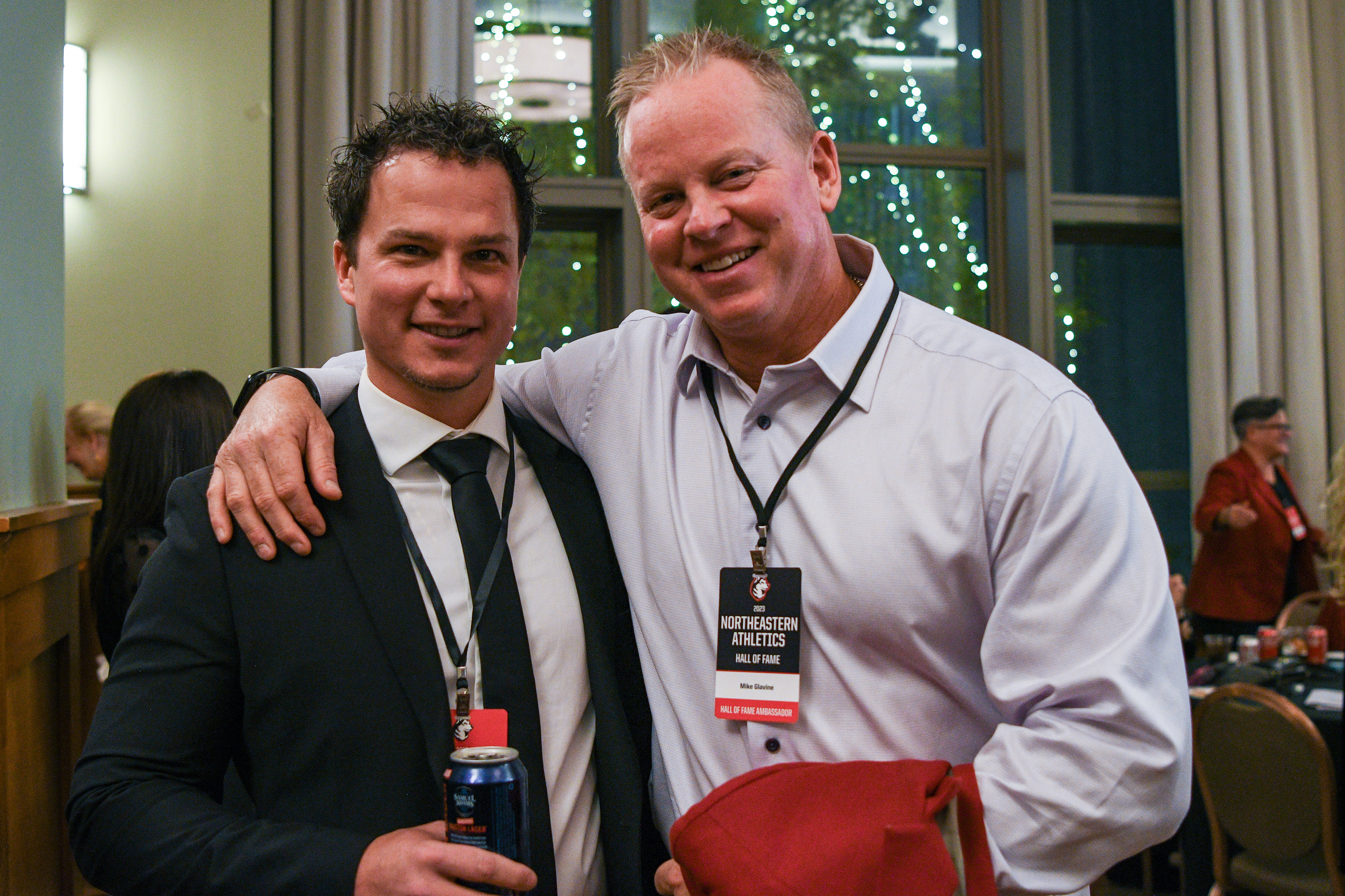 Mike Glavine and 2023 inductee Christopher Emanuele at the reception