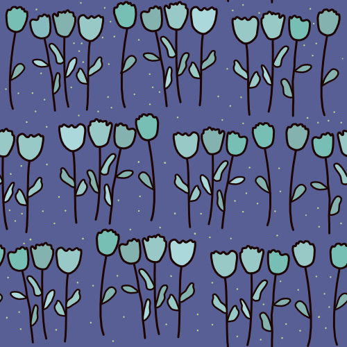 cute hand drawn seamless vector pattern background illustration with colorful flowers by Alice Vacca