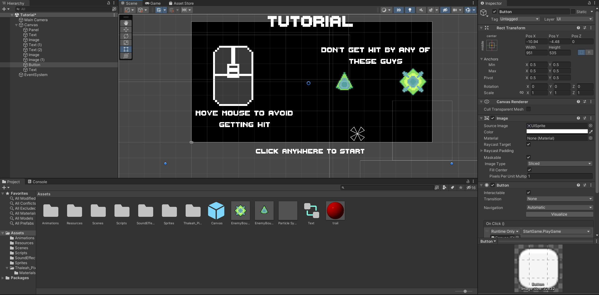 How the game looked within the Unity Editor