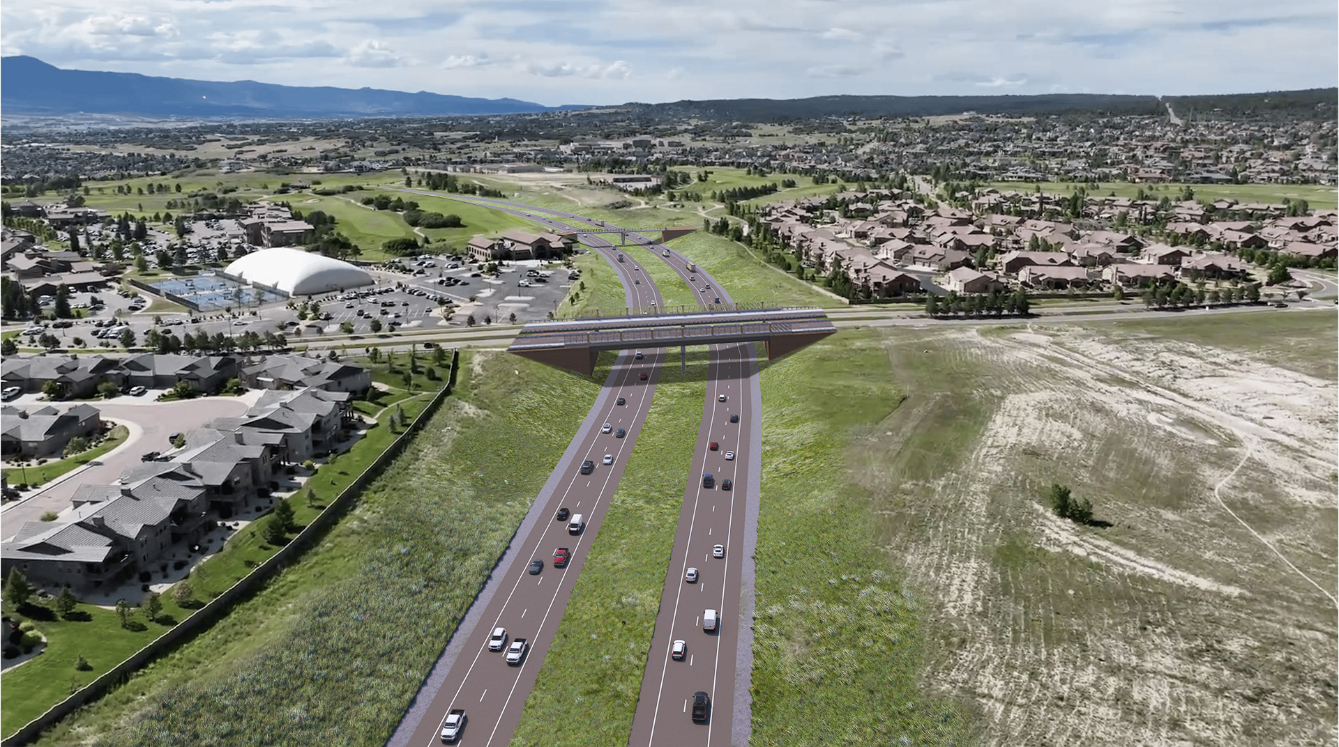 Site Rendering with New Highway and Bridge