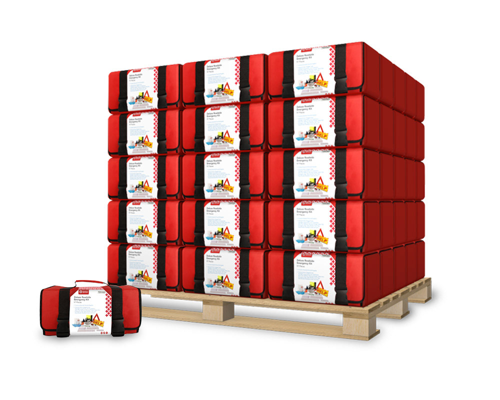 Red Cross Club Store Soft Kits on Pallet