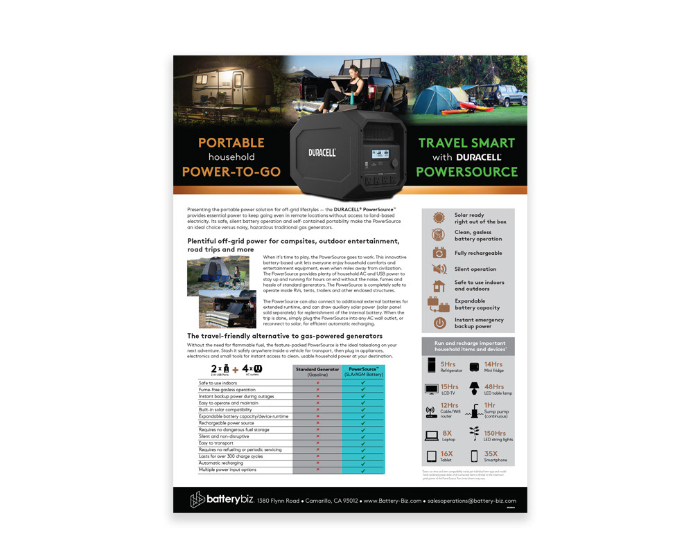 Duracell Targeted Camping Flyer