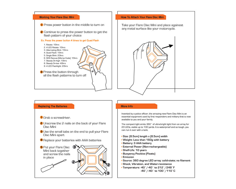 Cyntur FlareDisc Quick Start Insert