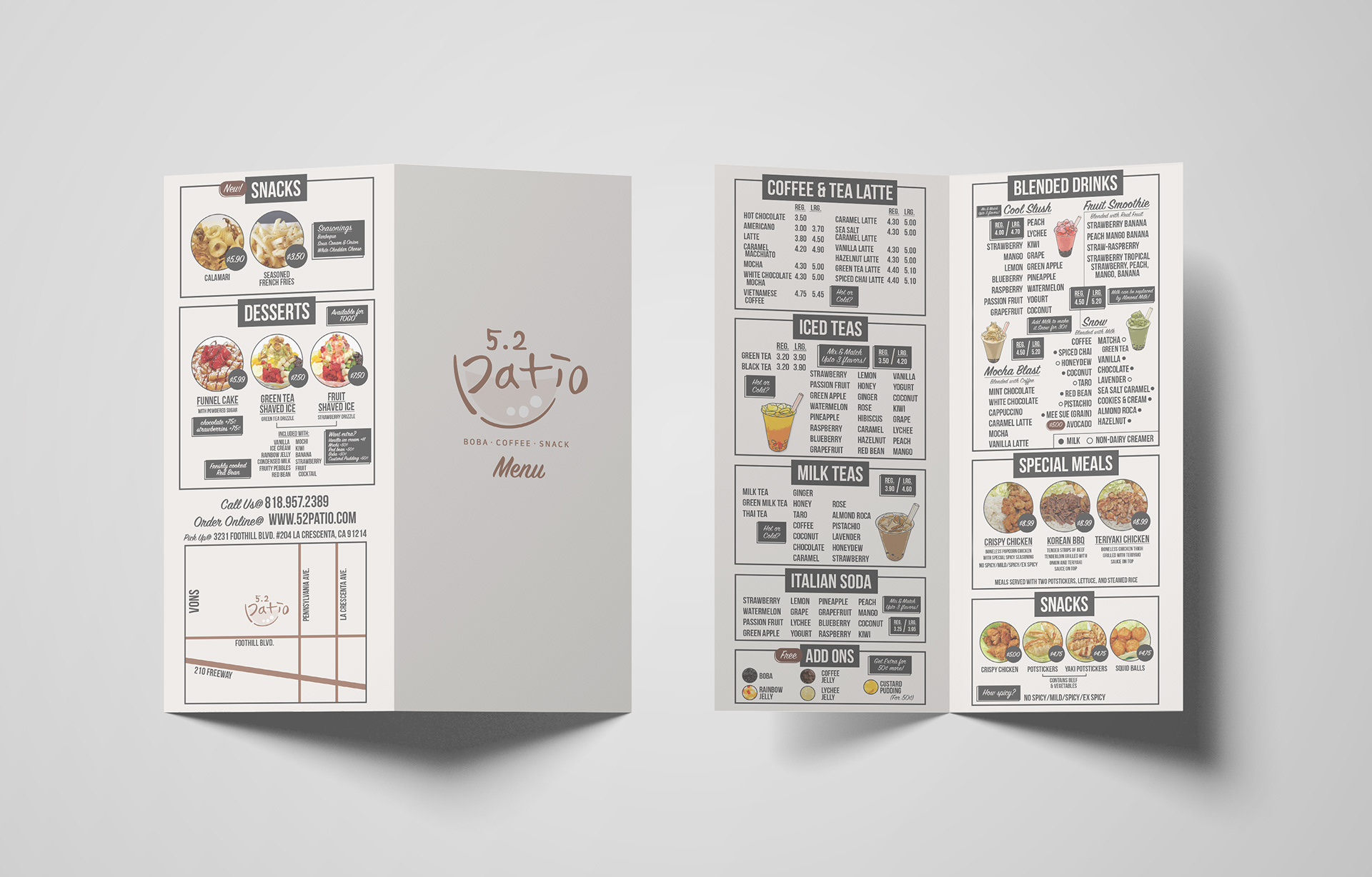 Bi-Fold Menu for 5.2 Patio Cafe