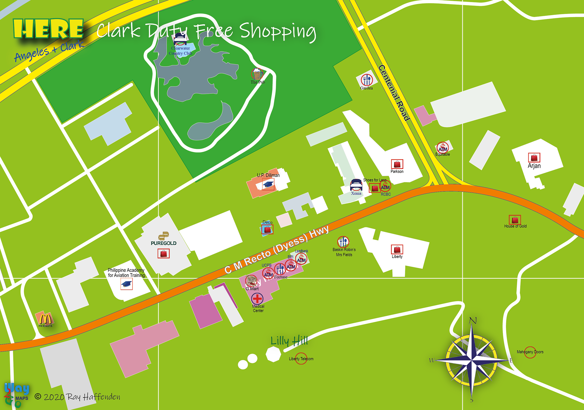 Map of Clark Duty Free Shops, Clark Freeport, Pampanga, Philippines