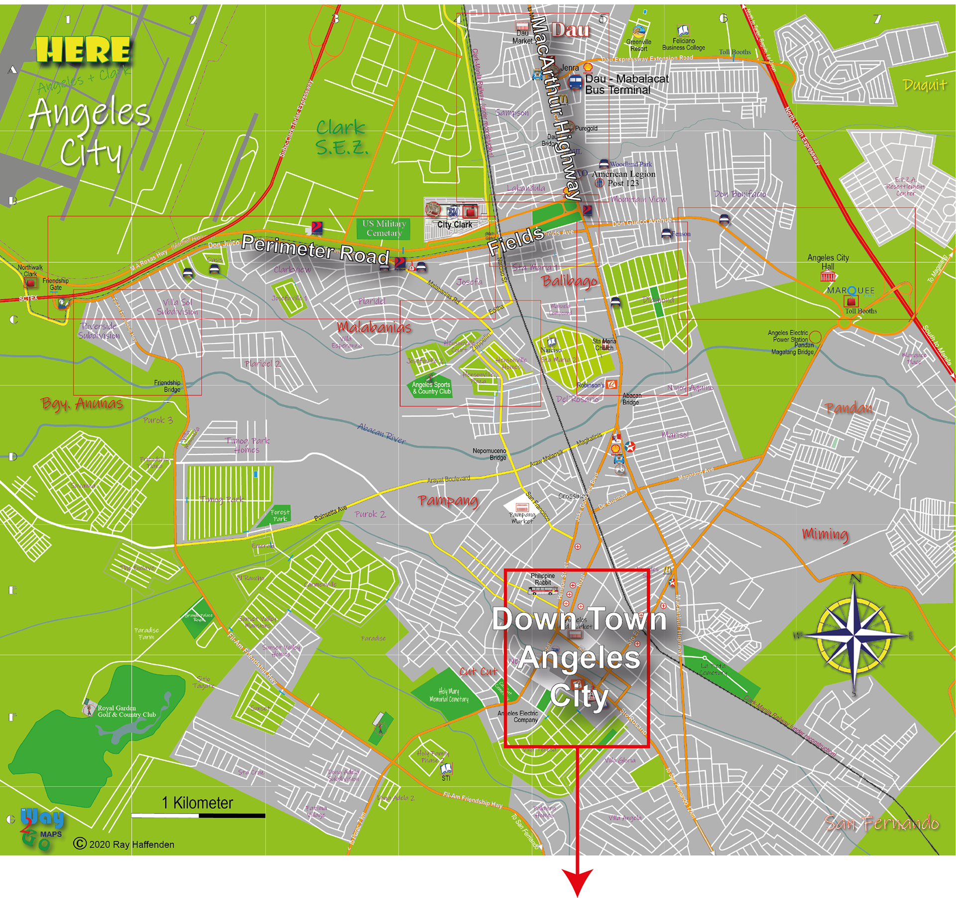 Cutud Angeles City Map Angeles City Maps - Downtown