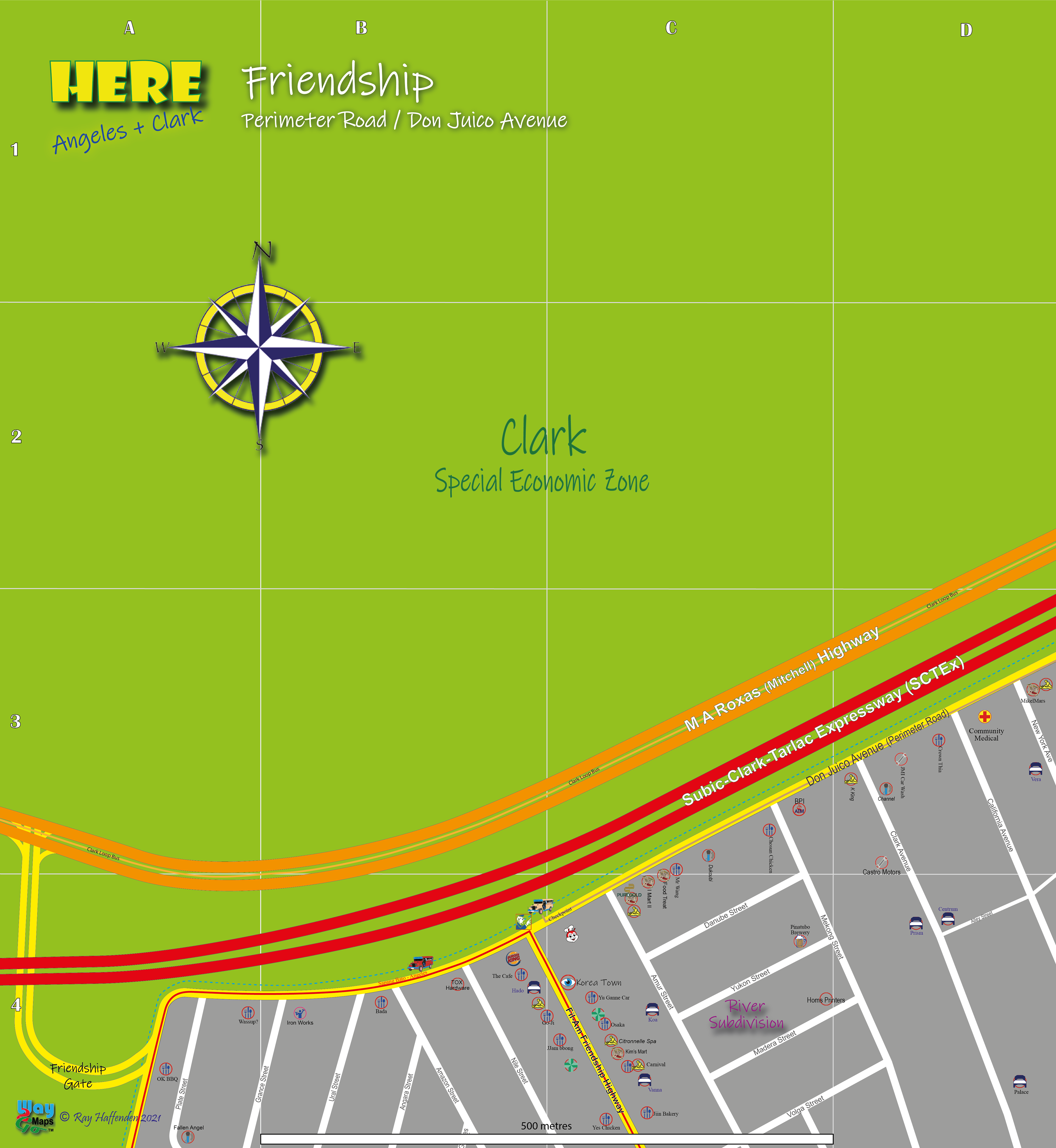 Perimeter Road - Friendship Section Map, Angeles City, Pampanga, Philippines