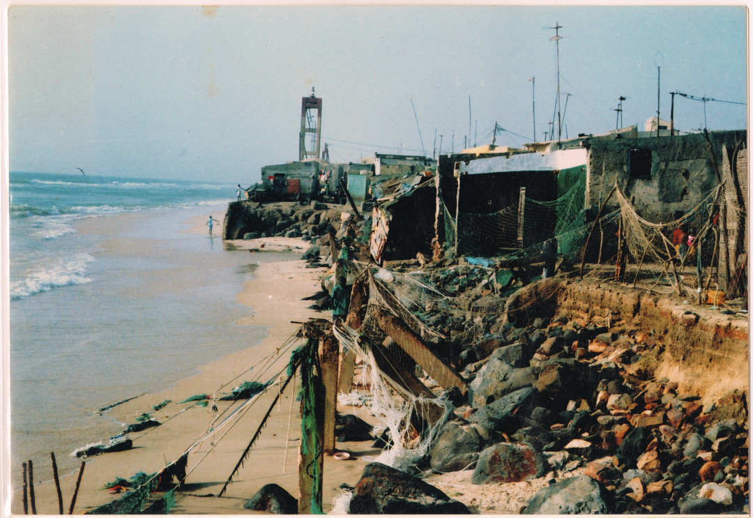Aftermath of a sea-storm that struck Saint-Louis in 2009. (Image courtesy of Centre de Recherches et de Documentation du Senegal, Saint-Louis) 