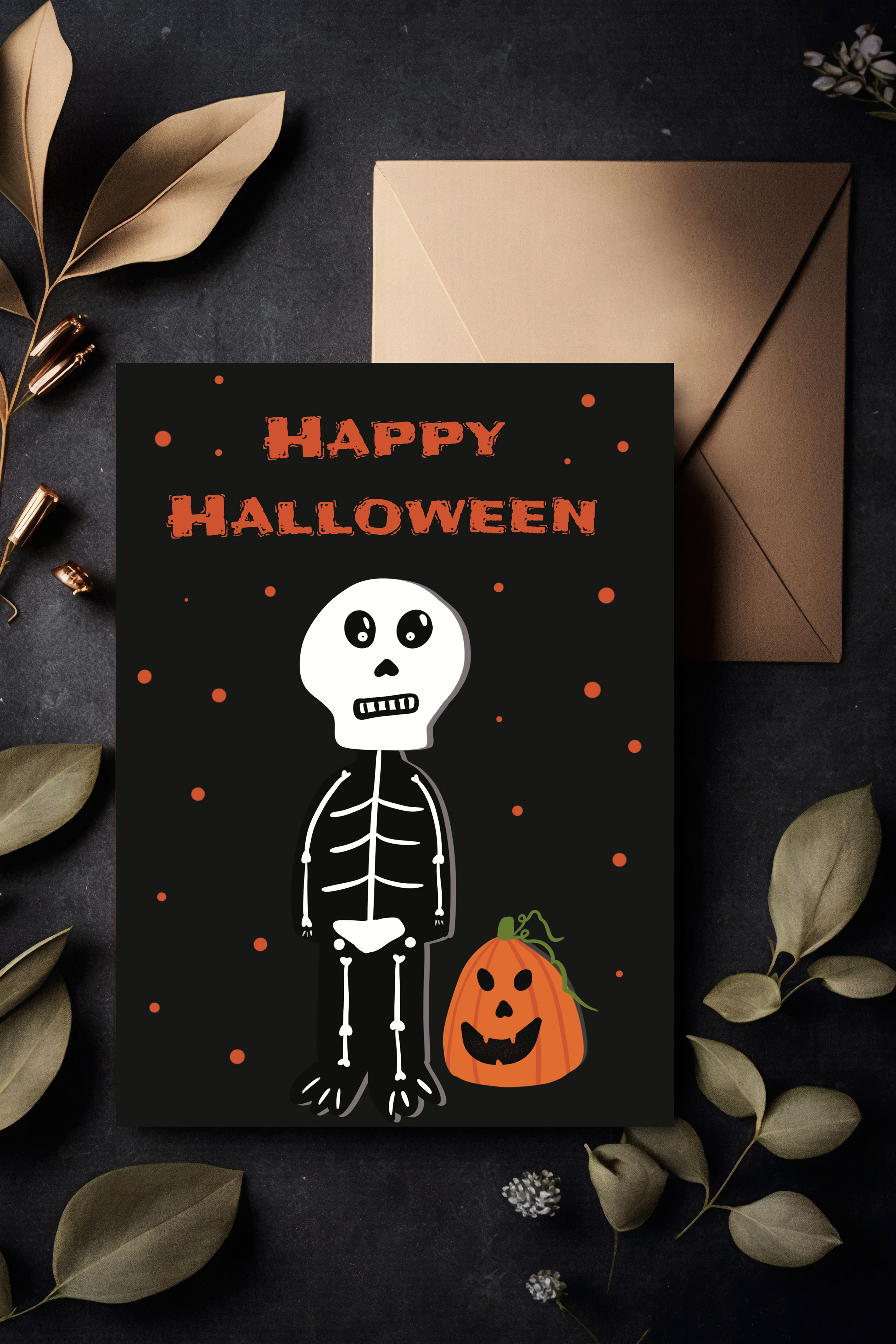 Halloween Skellie and Pumpkin