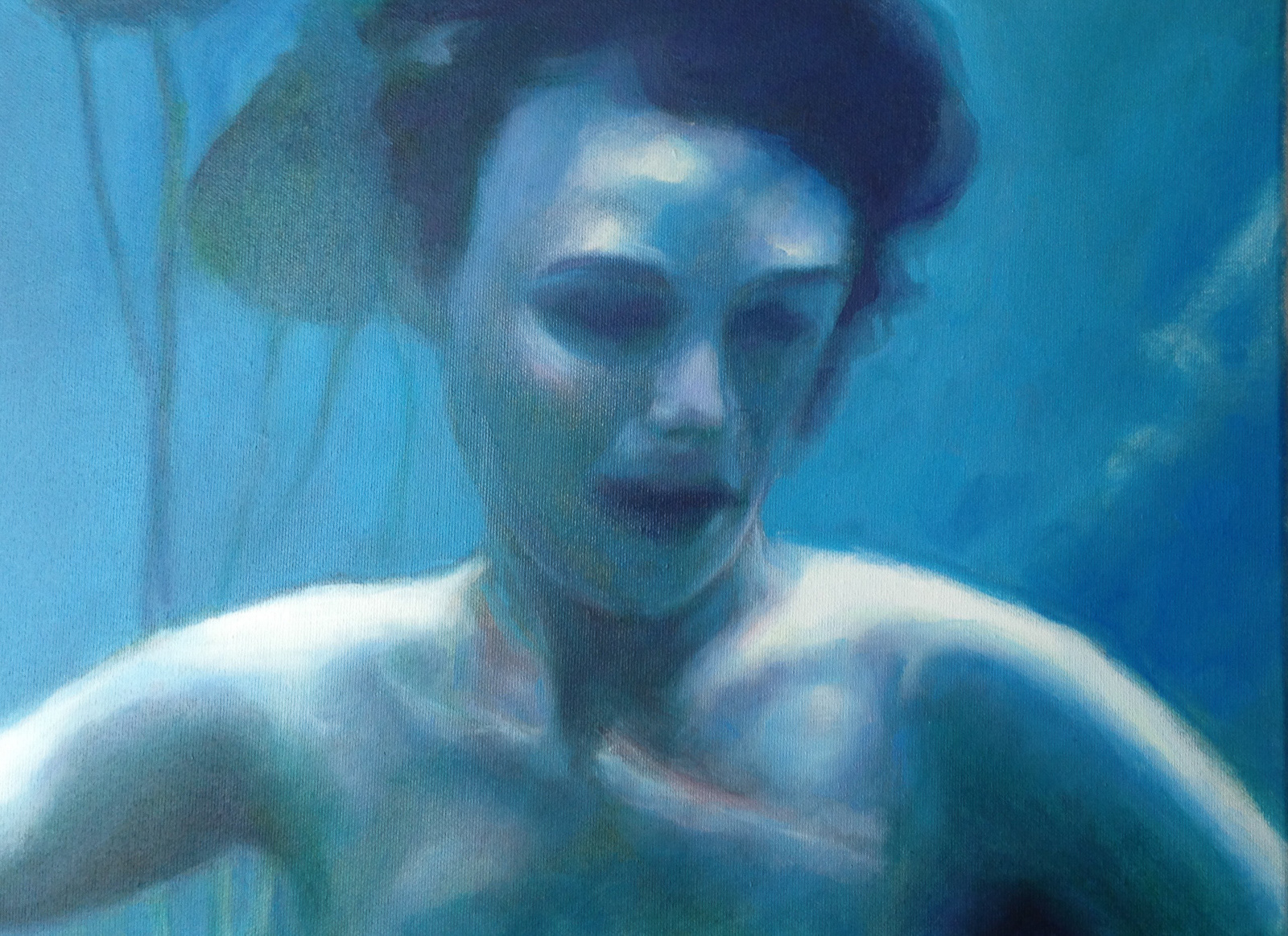 A NINFA DA LAGOA, 2017 óleo s/ tela, 30X40cm - 300€