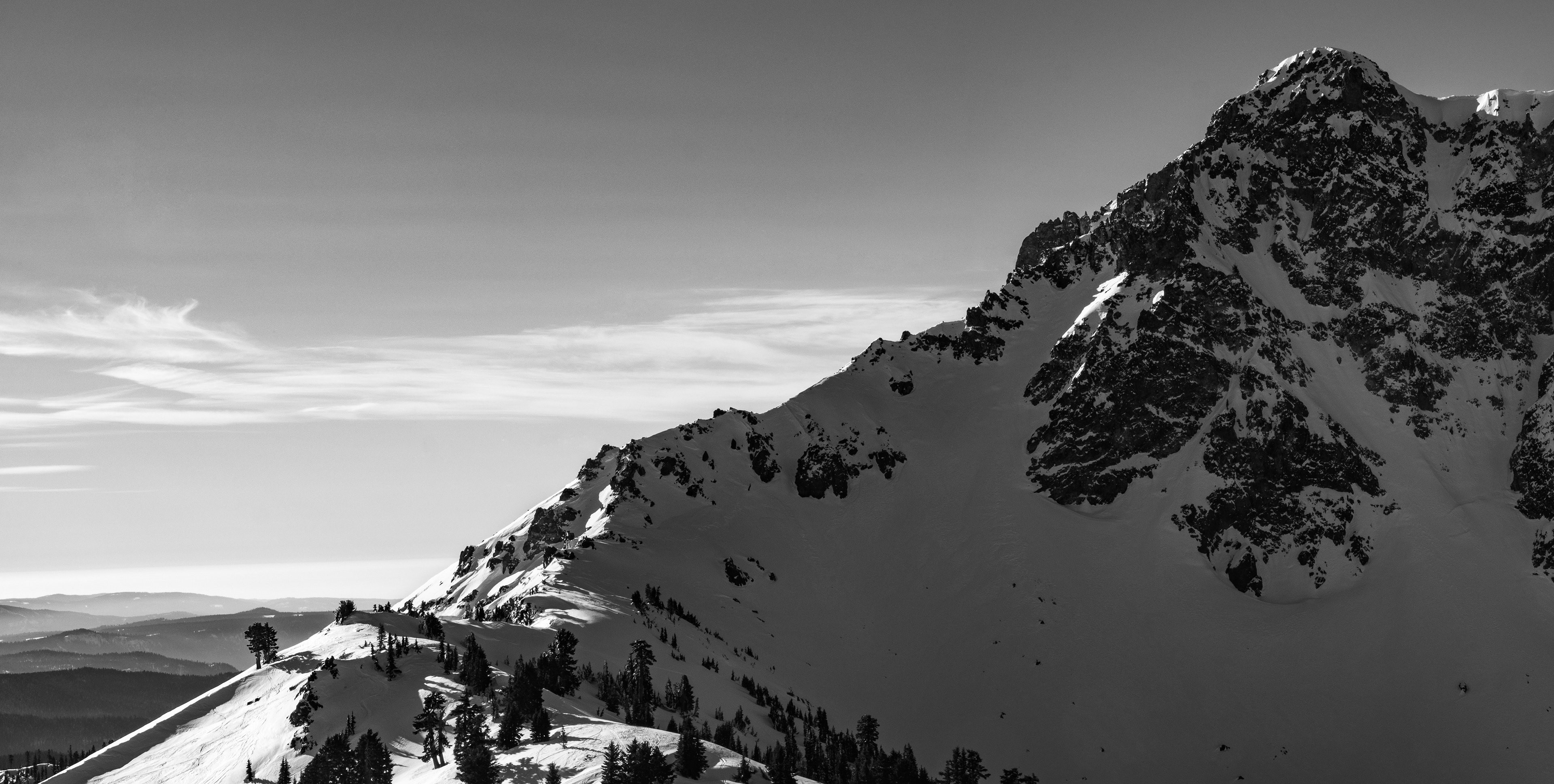 The Snow Covered Face of Brokeoff Mountain