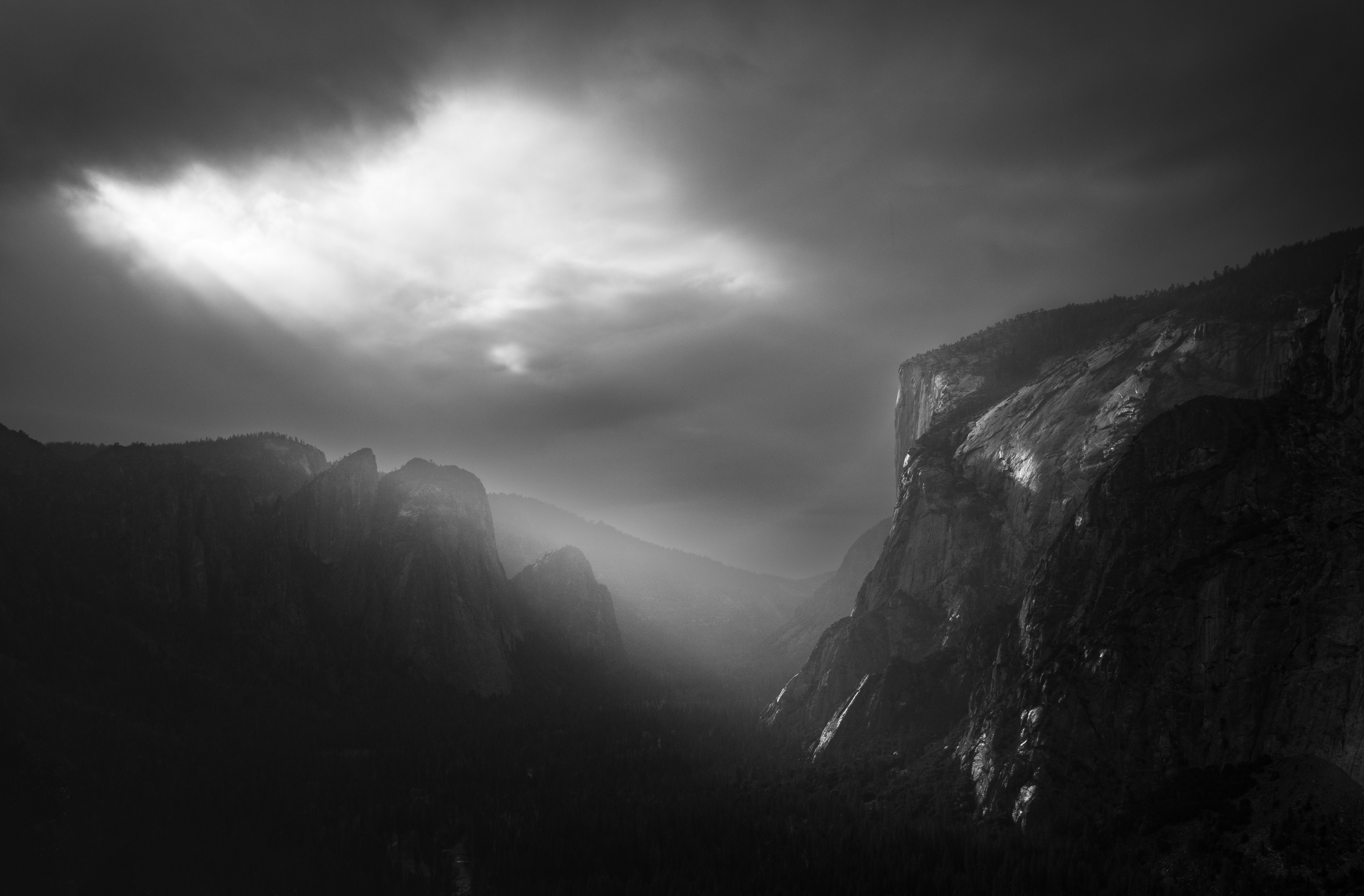 Light Through Storm Clouds, Shines on El Capitan