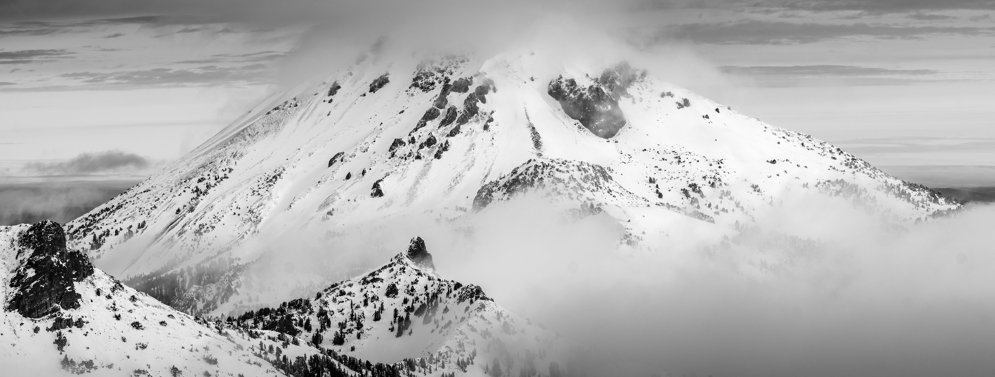 Mount Lassen in the Fog