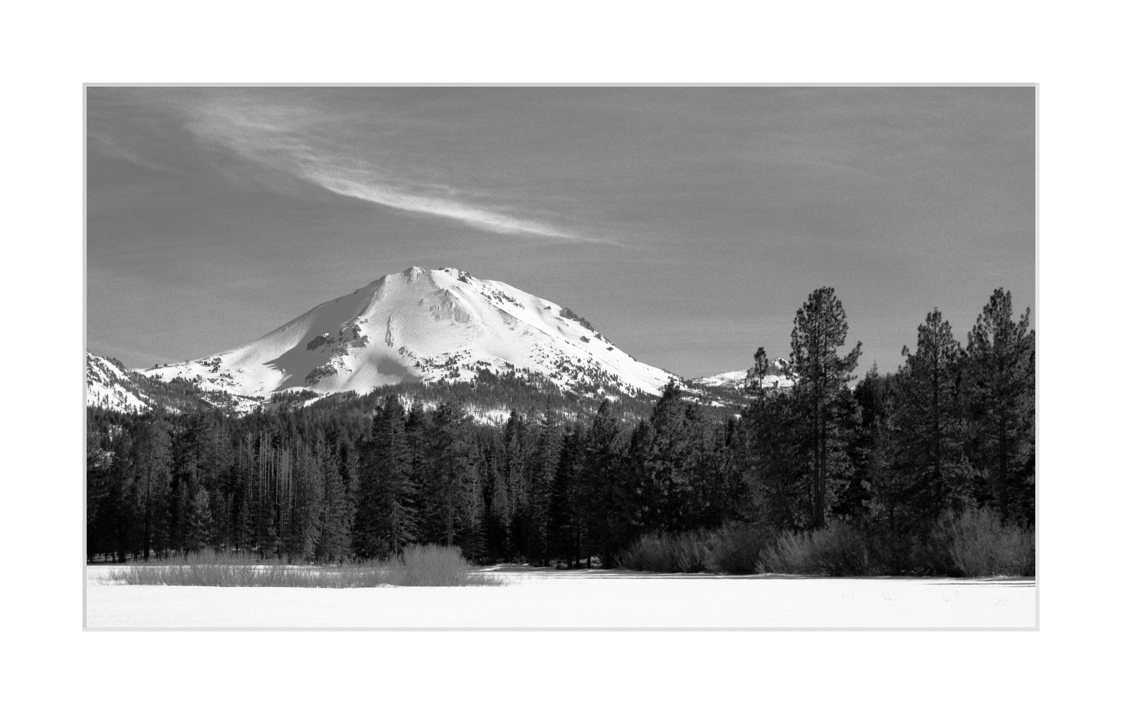 Lassen Peak & Manzanita Lake in Winter