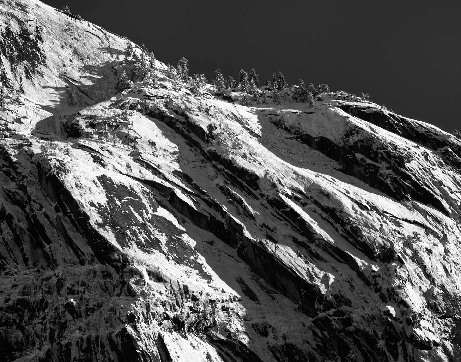 Winter on the Side of Half Dome