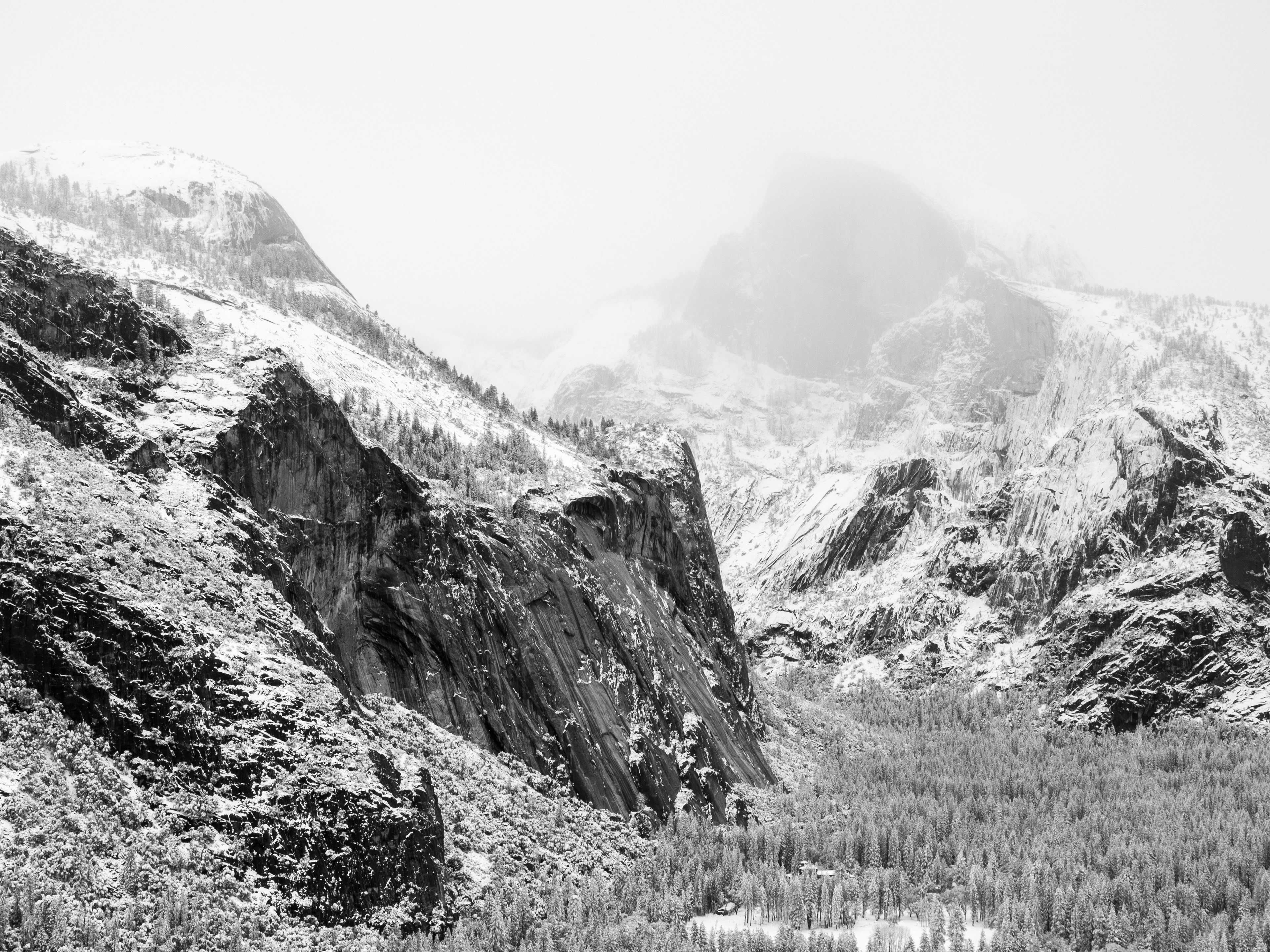 Royal Arches and Half Dome in Winter