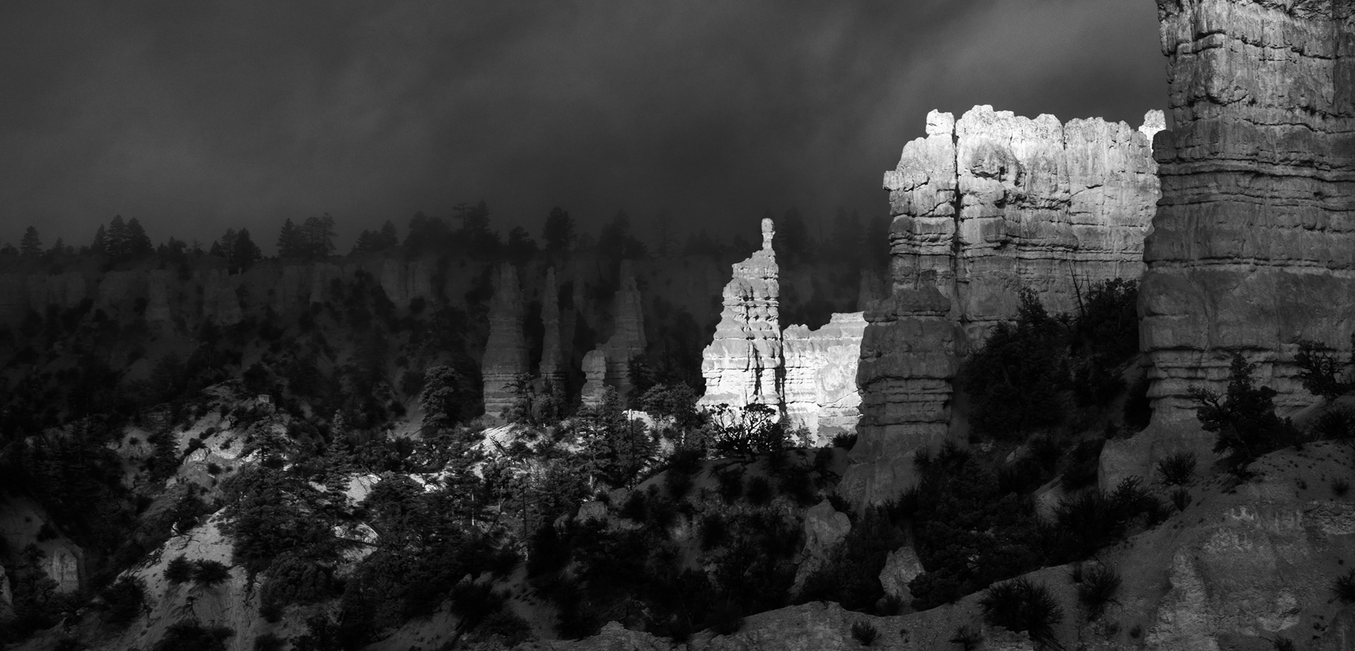 Illuminated Landscape in Bryce Canyon