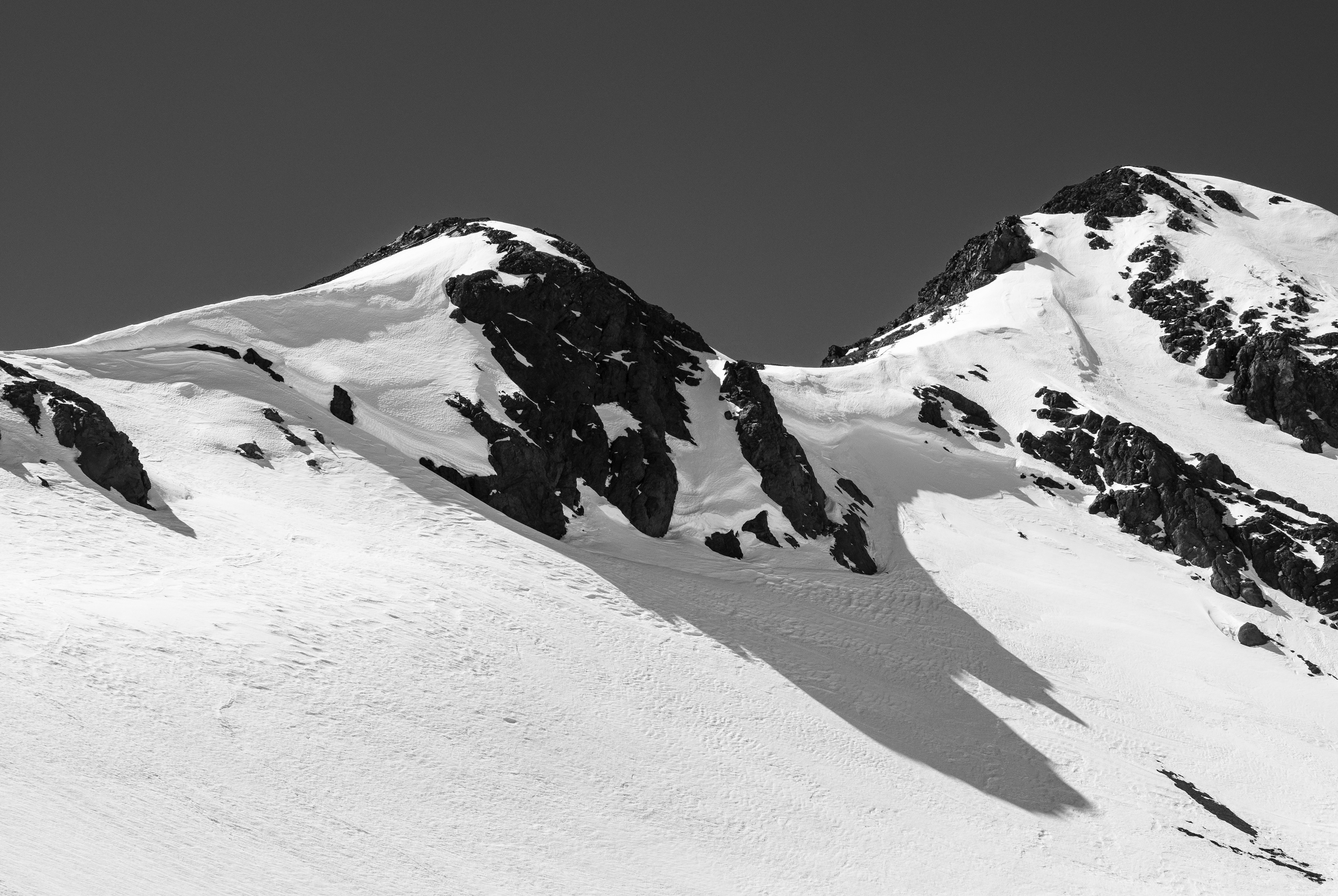 Snow and Shadows Above Round Top Lake