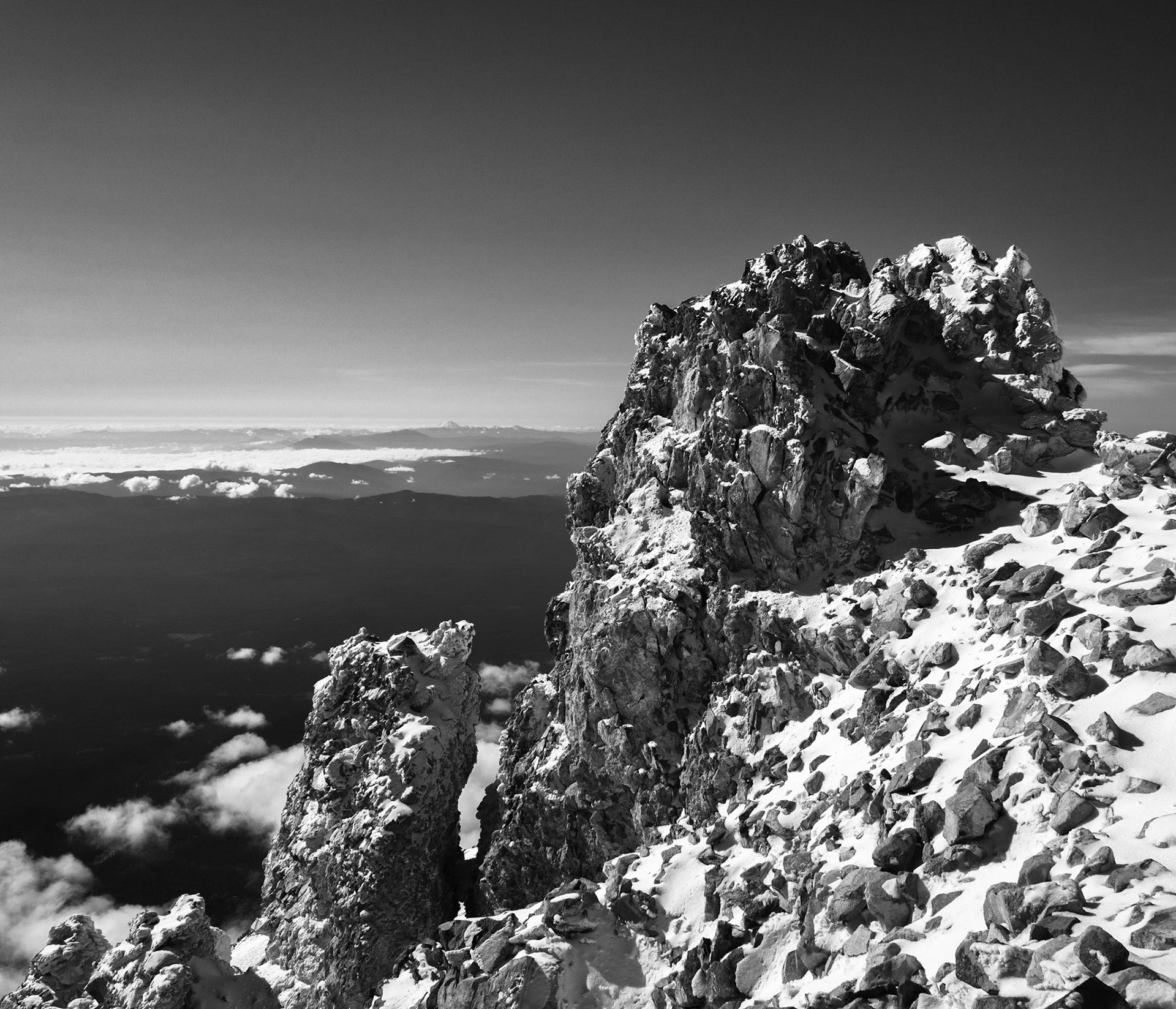 Lassen Peak Seen from the Summit of Mount Shasta