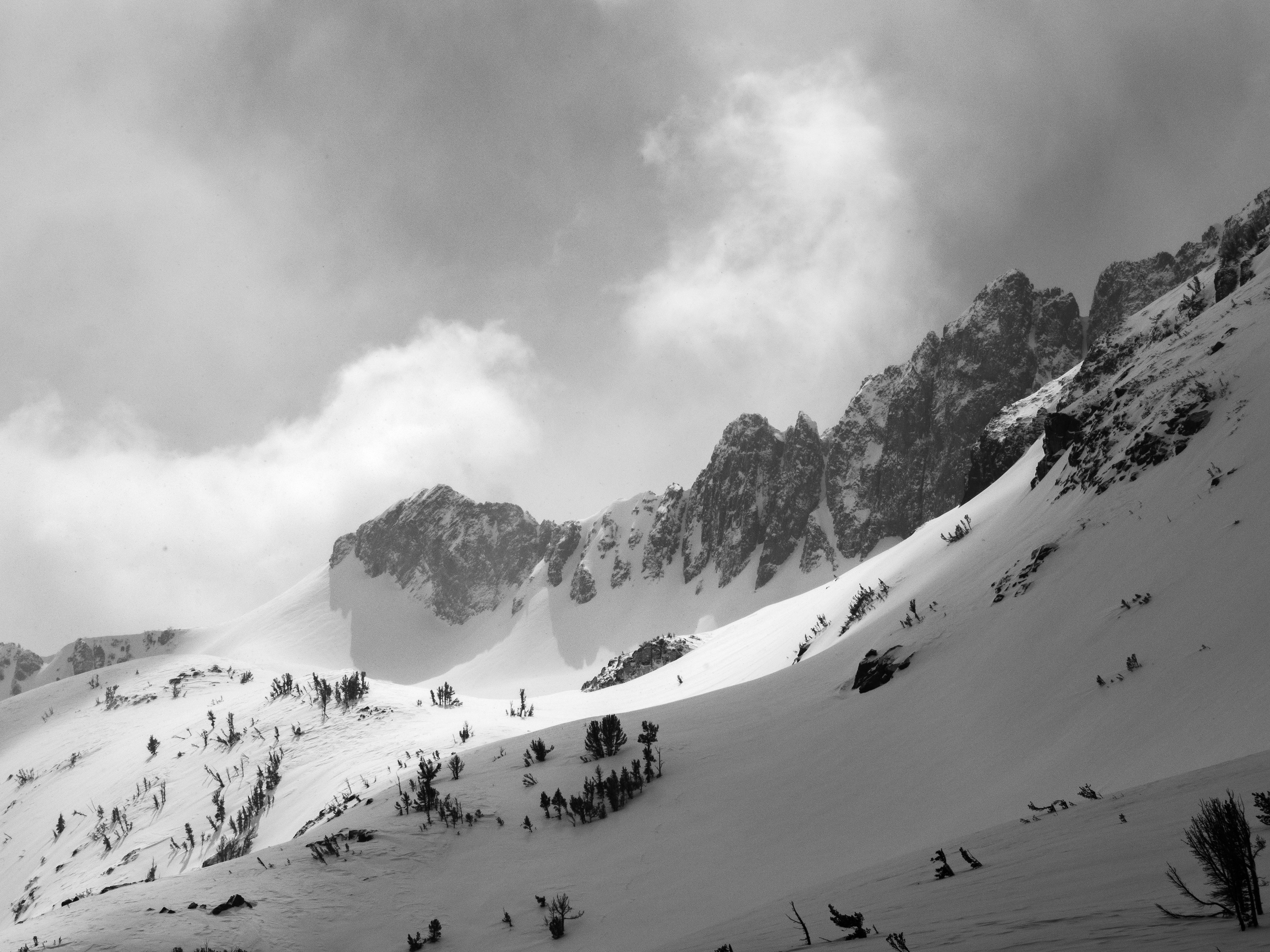 Light Through the Clouds in the Mountains Above Winnemucca Lake