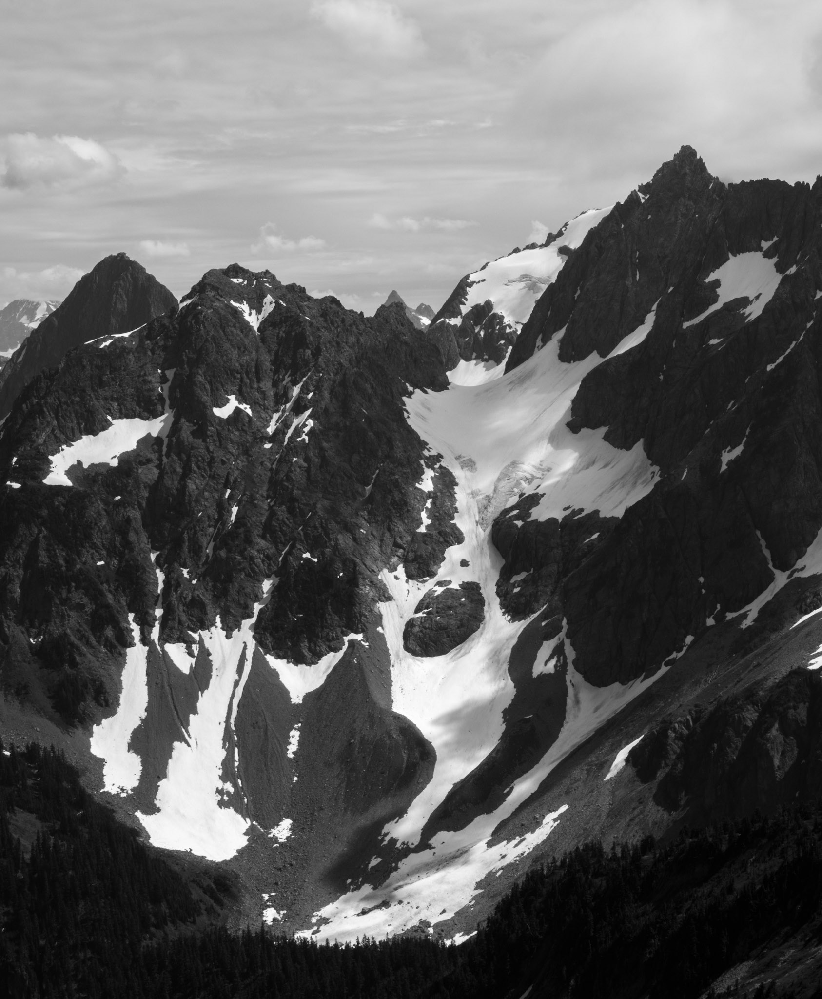 Summer Snow on the Mountain Slopes
