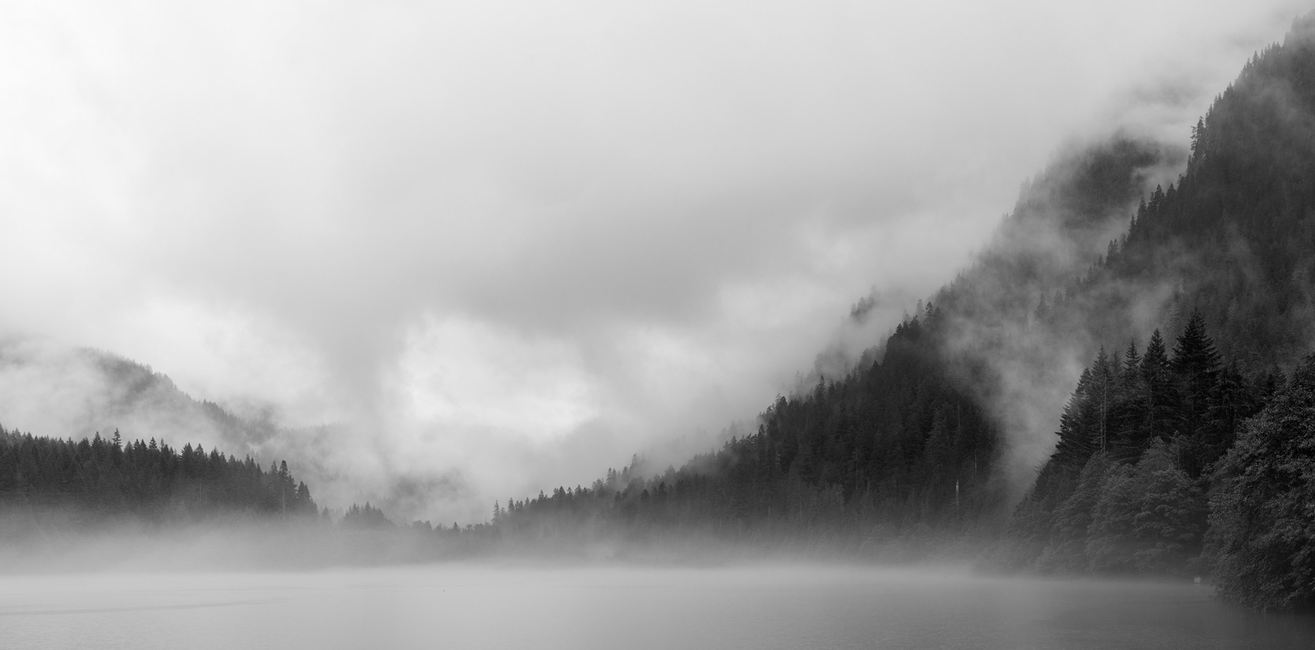Fog on a Lake in North Cascades