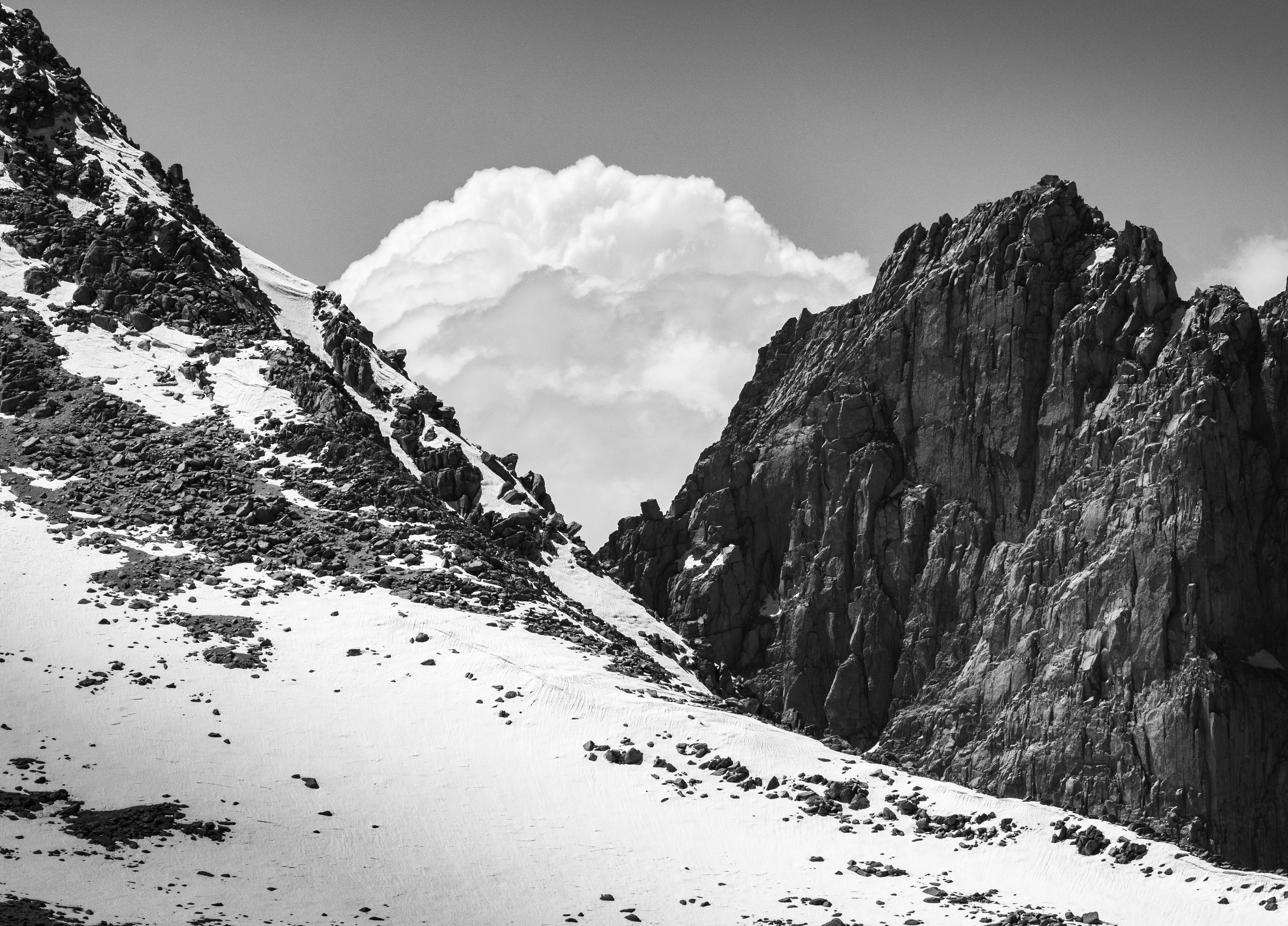 Storm Clouds Between Mountain Peaks