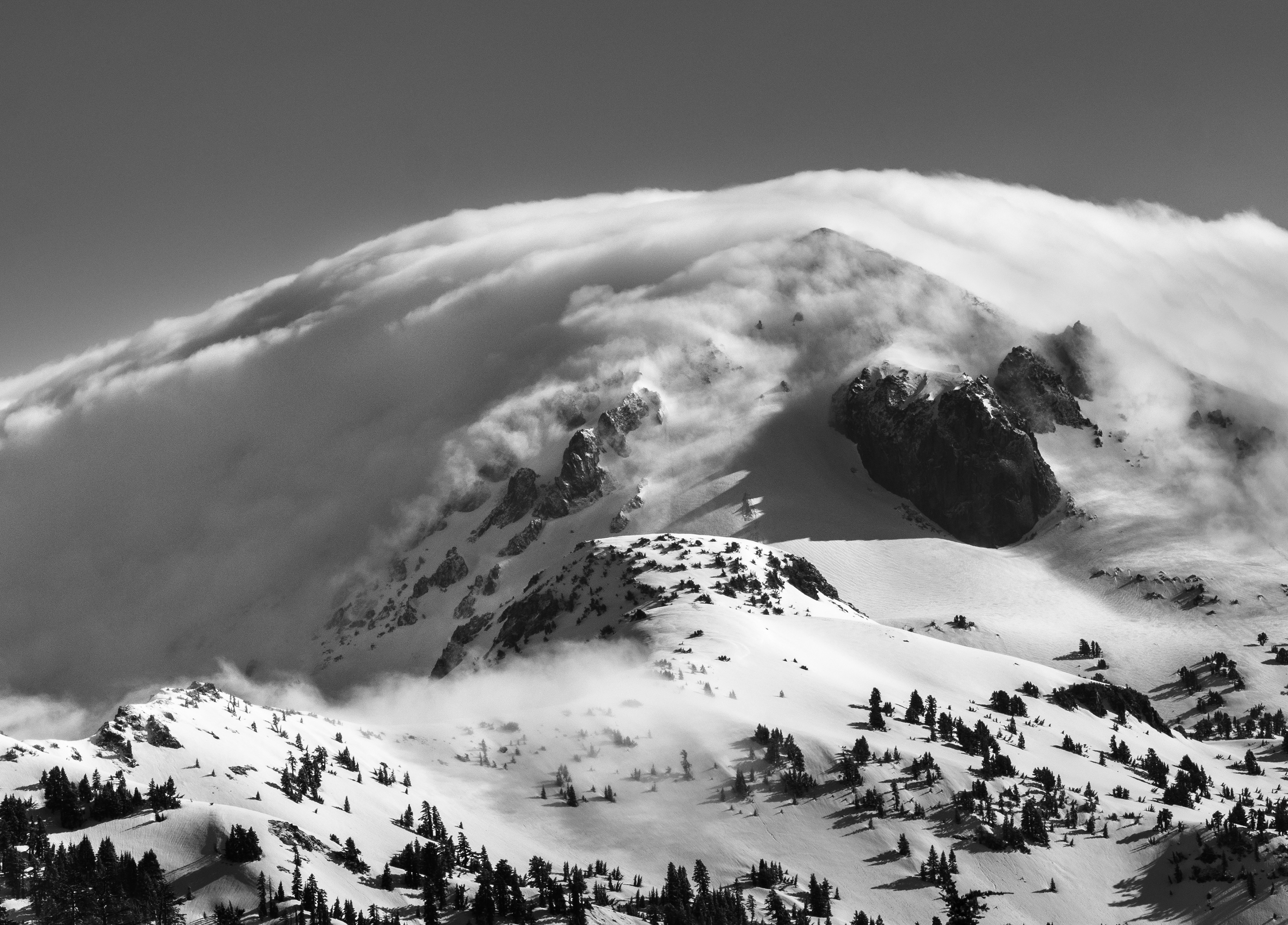 Lassen Peak Wrapped in Fog #2