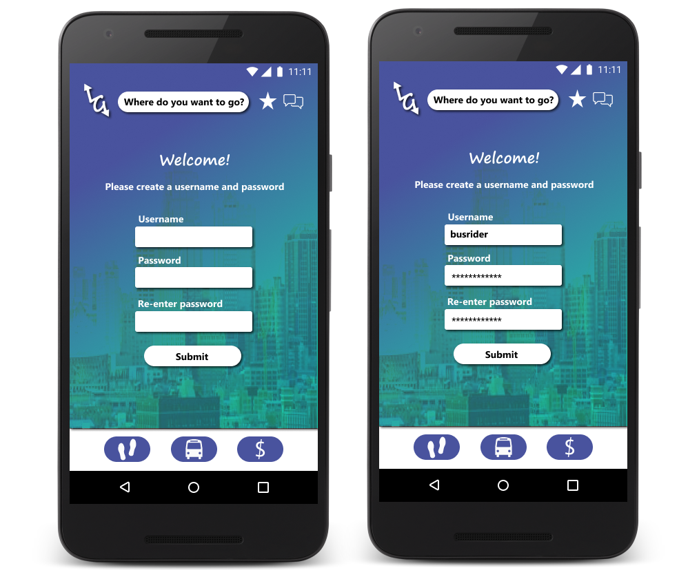 results and outcomes iteration of welcome screen