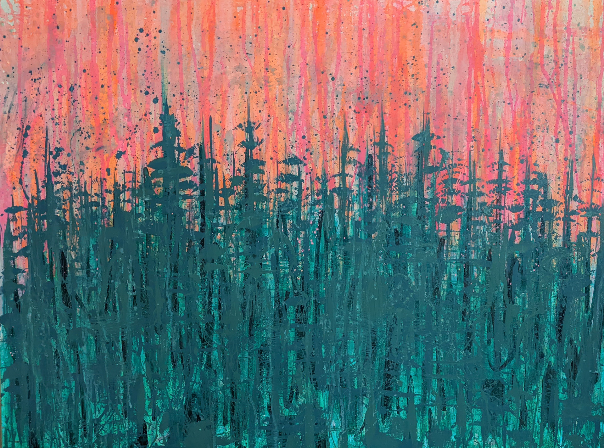 Acrylic, paint and marker on canvas - SOLD