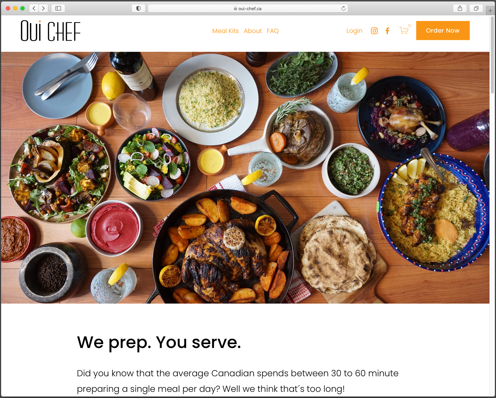 Oui Chef website mockup
