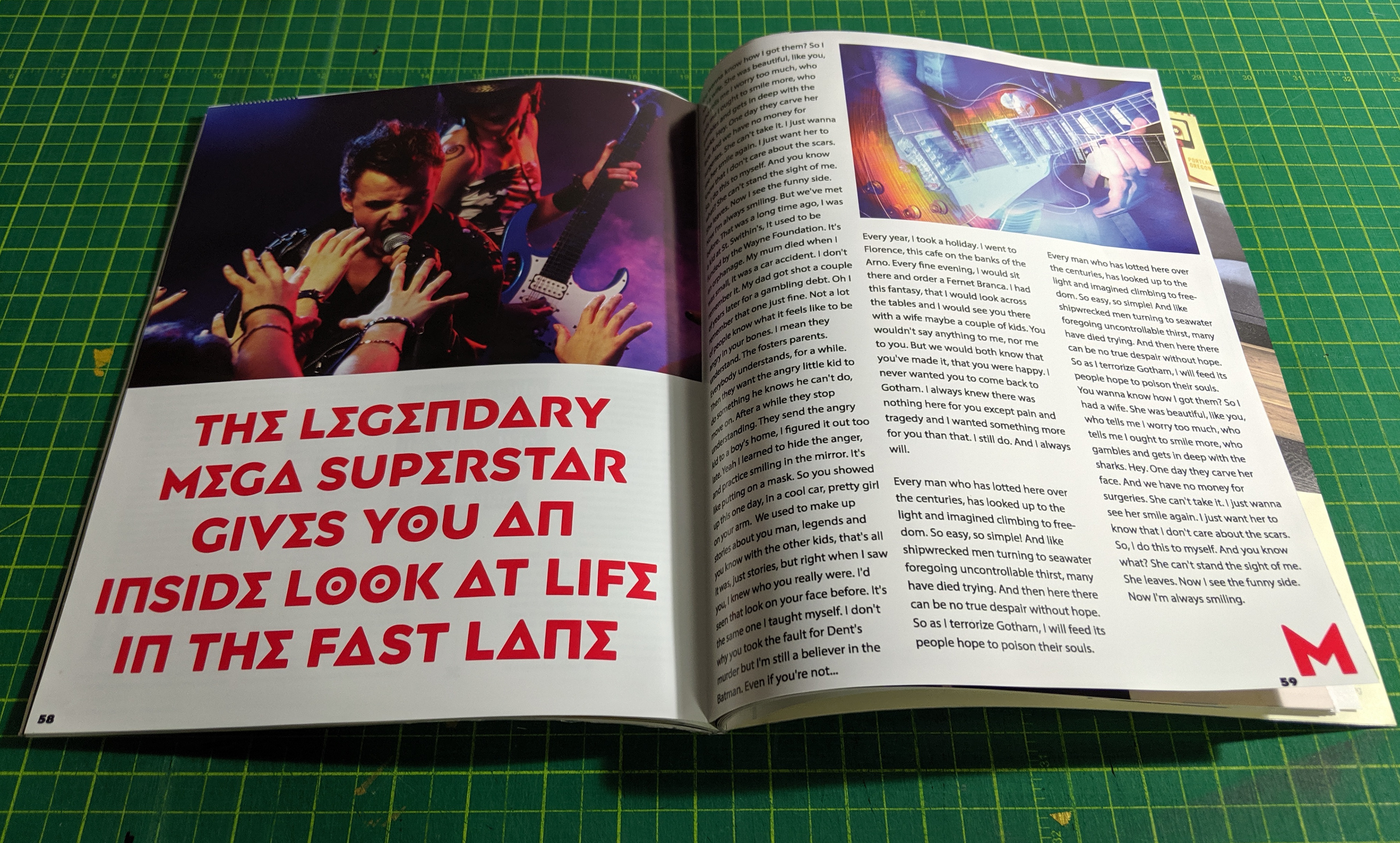 Inside pages for the props magazine