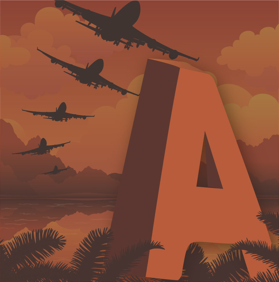 Illustrated Letter A - War