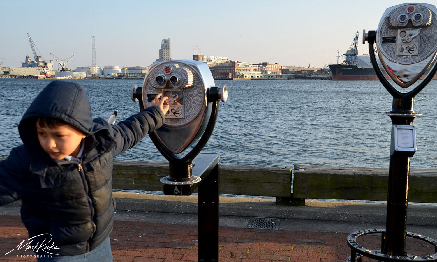 Kid looking out in Fells Fells Point