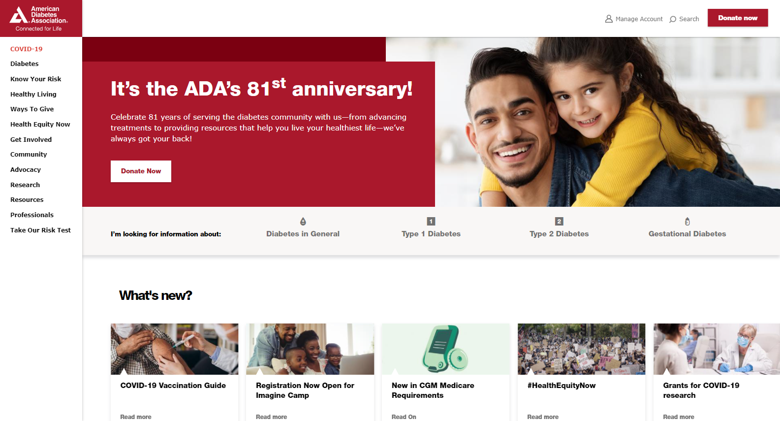 American Diabetes Association's Homepage