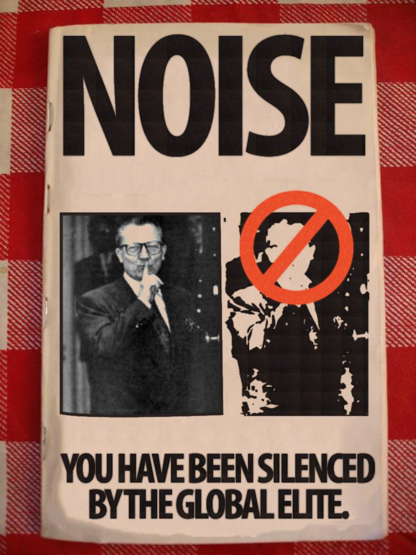 A Zine cover design and custom mockup for "NOISE" mag.