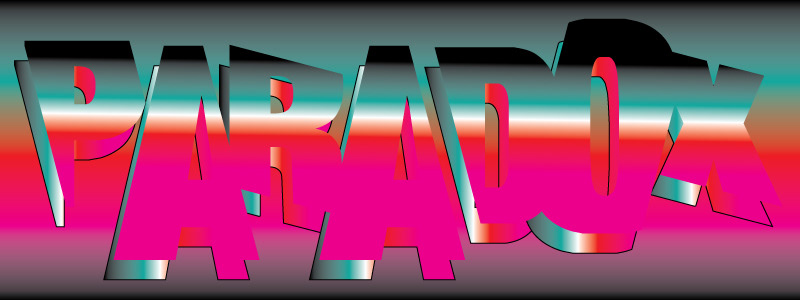 A banner sticker for a concept company called "PARADOX"