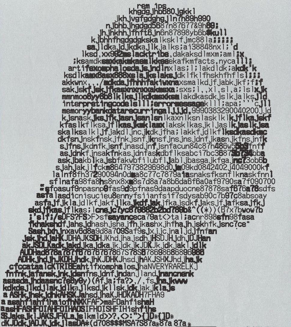 An exploration in using text to create an image. The farther back you look at it the more you should see the image it makes. this was all done manually on illustrator.