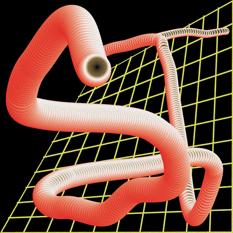 Creating type in space using the blend options tool in illustrator. Here is the digital worm creating an "S" and "T" in a cyber space.