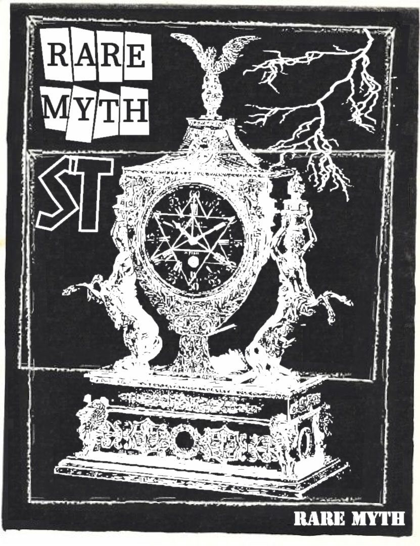 Another exploration in texture, mockup and layout for "RARE MYTH" with a flyer design.