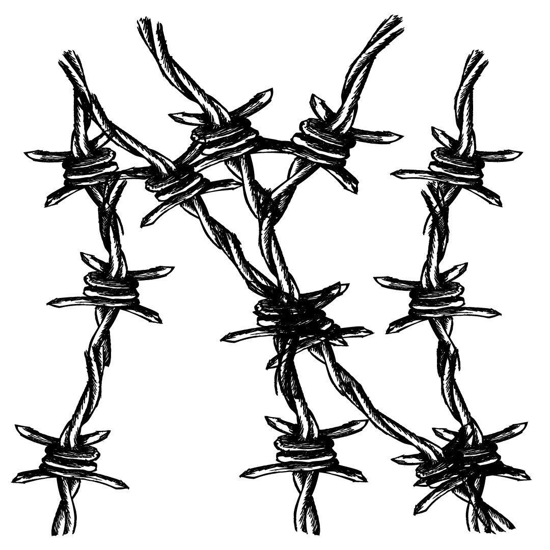 This was a design I created for a tattoo on my arm. The New York Yankees logo made of barbed wire.