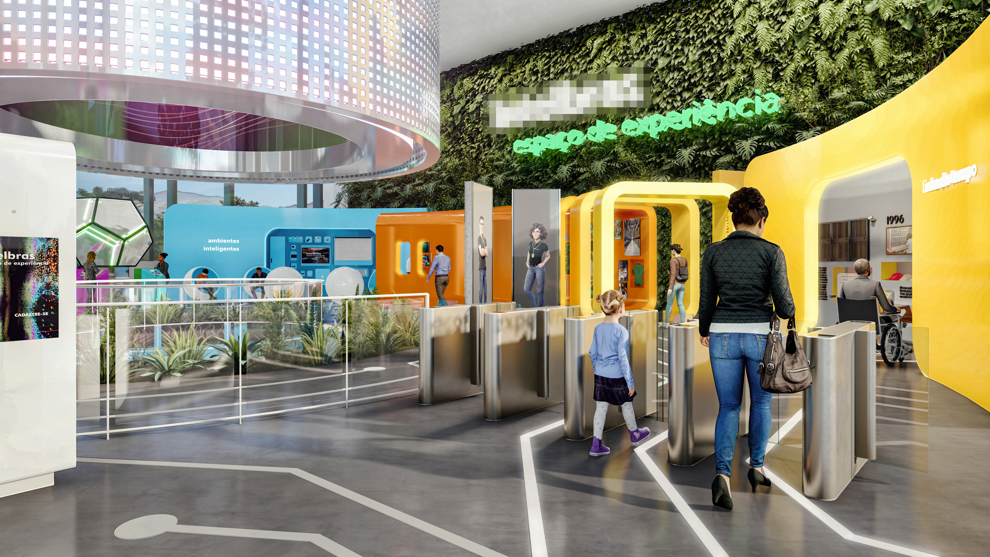 Entrance using companie's ticket gates